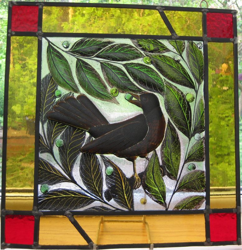 Blackbird Claire Cornish Cockle Bay Glass